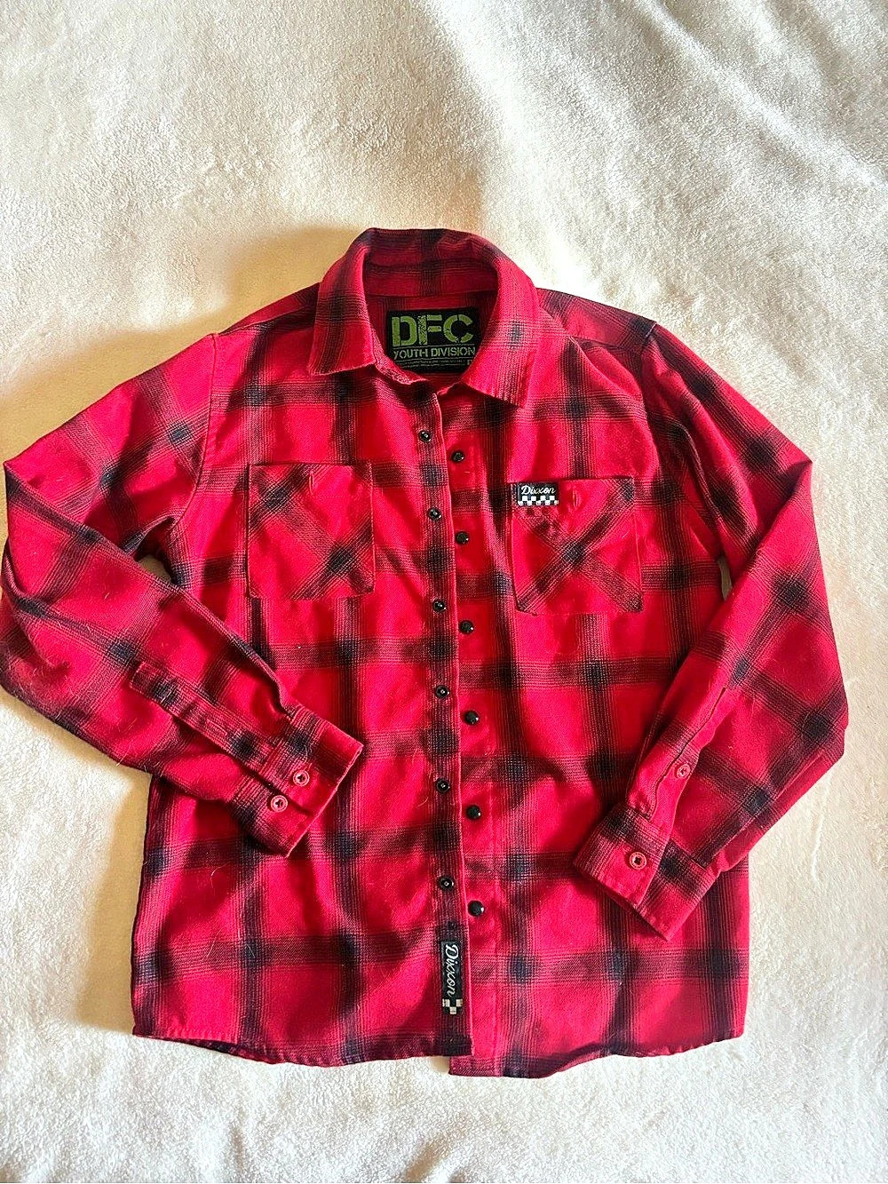 Dixxon Flannel Boy’sRed & Black Plaid Button Down